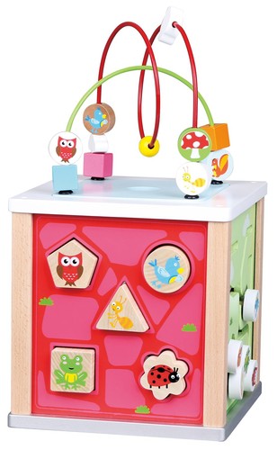 Wooden activity cube - activity,
