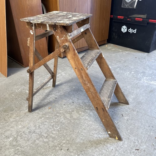 Vintage stepladder wooden 20th - vintage,