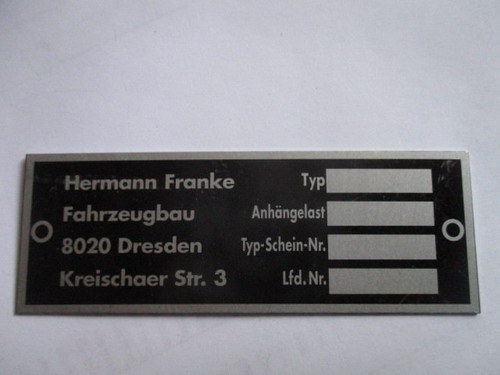 Nameplate hitch franke - hitch,