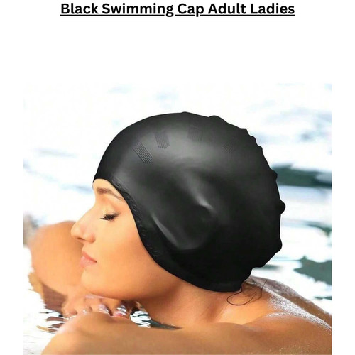 Black swimming cap adult - swimming,