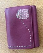 RADLEY PINK LEATHER PURSE- Radley Dog In Pocket- Tri-Fold Design