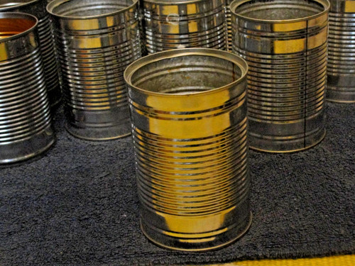 Empty tin cans upcycling - cans,