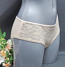 La Senza Brazilian Knickers Lace Front Comfort Durability XL 16/18 Sand B8R0204