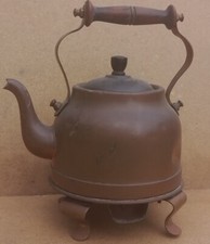 Vintage Old Antique Hot Water Kettle Copper brass tea pot electrical 