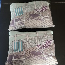 2 X Next Plump Scatter / Throw Pillows With Inserts - Beach Style
