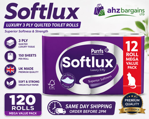 120 toilet rolls ply - rolls, softlux