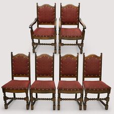 6 Old Charm Premium Dining Chairs Light Oak Studded Upholstery FREE UK Delivery*