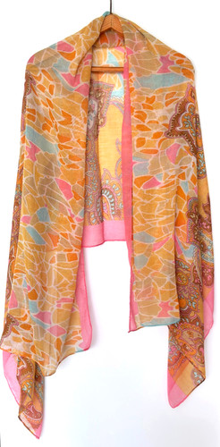 Colorful paisley scarf - paisley, shawl