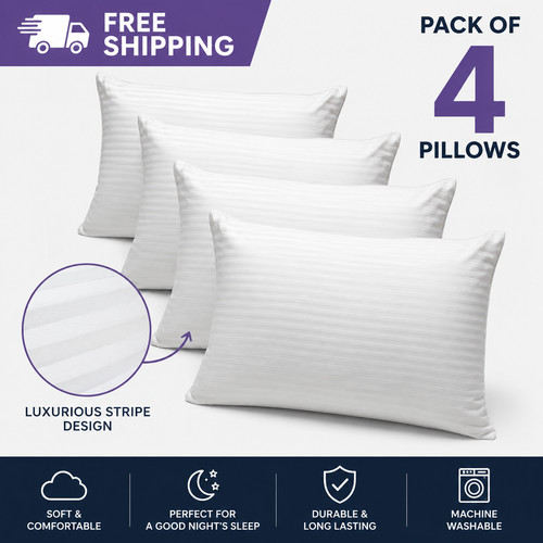 Stripe pillows pack hotel - pack, 4
