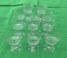Eleven Edwardian Lady Hamilton Pall Mall Acid Etched Wine Drinking Glasses