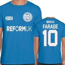 Reform UK Football T-Shirt British Flag Political Nigel Farage Supporters  Xmas