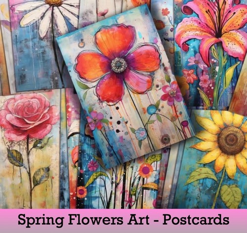 Flowers art prints vintage - prints,