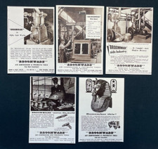 Set of 5 1950s Print Ads, Broomwade Air Compressors & Pneumatic Tools Equipment