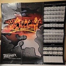 INSANITY 60-Day Workout Calendar Poster Beachbody Shaun T Home Fitness