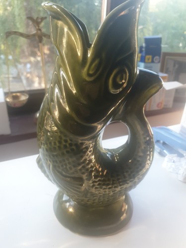 Vintage gurgle fish jug vase - gurgle, jug/vase