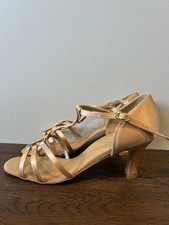 Capezio Scorpio Ladies Latin Dance Shoes, Flesh Satin, Size US10/ UK 7.5/8