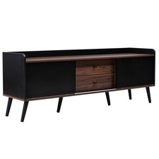 TV Stand Cabinet Unit Sideboard 160 cm 2-Doors 2 Drawers Modern Design Black