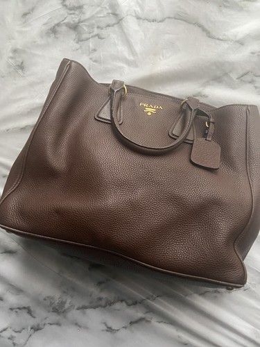 Authentic brown prada handbag - prada,