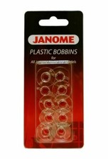 GENUINE JANOME SEWING MACHINE BOBBINS PLASTIC  PACK OF 10   J502