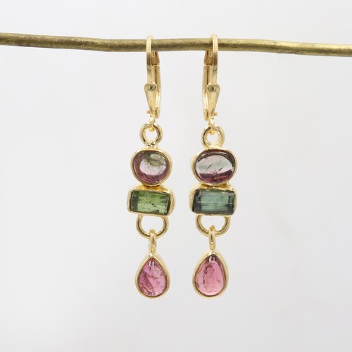 Watermelon tourmaline dangle - watermelon,