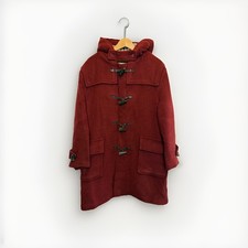 Vintage Burberry Size Small / Medium Unisex Red Wool Duffle Coat