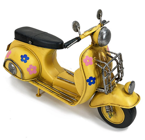 Vintage yellow scooter tin - yellow,