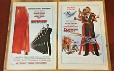 JAMES BOND 007 'OCTOPUSSY' VINTAGE CLASSIC FILM MOVIE ART POSTER X2 Roger Moore