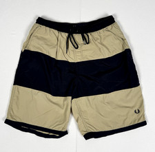 Fred Perry Swim Shorts Size Large Drawstring Lined Embroidered 90s 10” Inseam