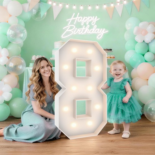 3ft marquee light numbers - light, up