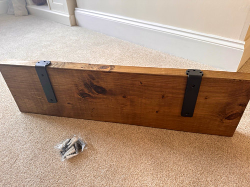 Rustic dark wood wall shelf - rustic,