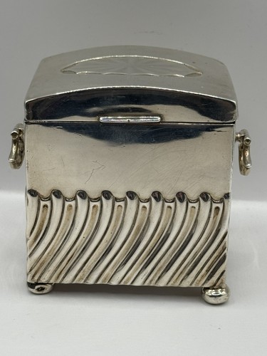 Sterling silver 925 tea caddy - silver,