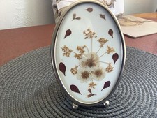 Pretty Dried Flower Arrangement In Oval Frame