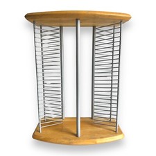 Wall / Free Standing Wooden CD Rack 50 CDs - 43 X 33 X 17cm Storage Unit