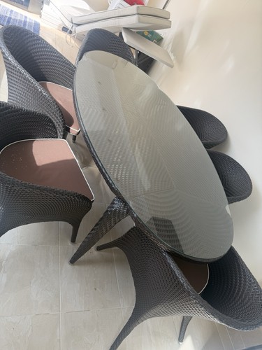 Rattan garden furniture set - garden,