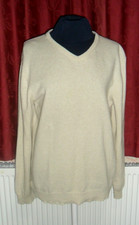 F&F PURE 100% CASHMERE CREAM BEIGE JUMPER PULLOVER Size S