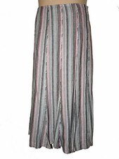 M&S Womens Per Una Gored Skirt size 14 Linen Mix Lined length 35in Grey Pink Mix
