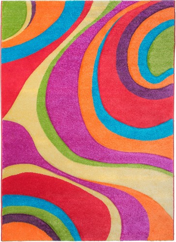 Multicolour rug rainbow swirls - rainbow,