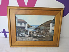 Kevin Platt Vintage Framed Print 'Portloe' 16 x 12" - Signed on Back by Artist