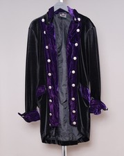 Raven Mens Gothic Pirate Jacket Coat Large Military Black & Purple Steampunk sdl