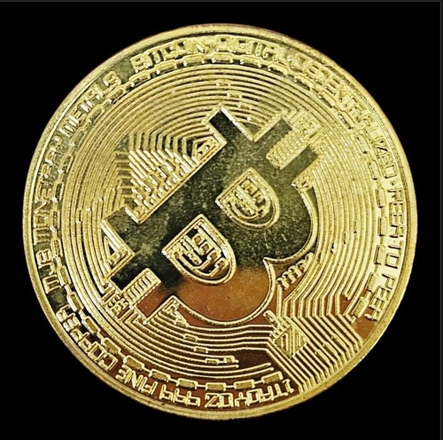 Physical gold plated bitcoin - gold-plated,