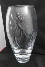 Stunning Stuart Crystal Cut Glass Daisy Pattern Vase - Large & Heavy 30.5cm 12"