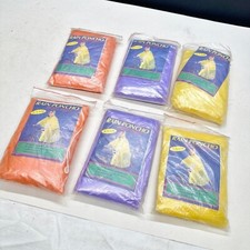 6 X WATERPROOF RAIN PONCHOS MIXED COLOURS :Q1