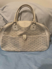 GOYARD Saint Jeanne Hand Boston Bag White Herringbone Pattern Japan Authentic