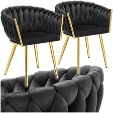 Dining Chairs Set Breakfast Room Chair Kitchen Padded Reading Seats Velvet