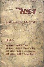 BSA MODEL A7 500cc / MODEL A10 650cc  - ORIGINAL INSTRUCTION MANUAL 1964