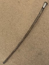 Antique Animal Hide Sjambok Litupa Whip - Repousse Floral Burmese Silver Top