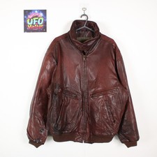 Aviator A-2 Leather Flight Jacket Oxblood Lined Bomber 70s Mens XL Vintage Pilot