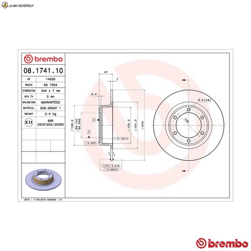 Brake discs 1741 10 - 2x,