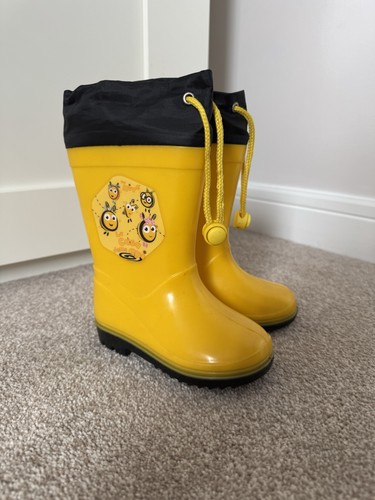 Toddlers yellow bee wellies - yellow,