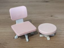 SYLVANIAN HOSPITAL/BEAUTY SALOON SPARES  PINK SWIVEL CHAIR AND STOOL